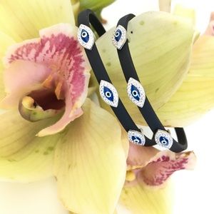 🧿 EVIL EYE 🧿 2 Pc Set Sterling Silver Bracelets